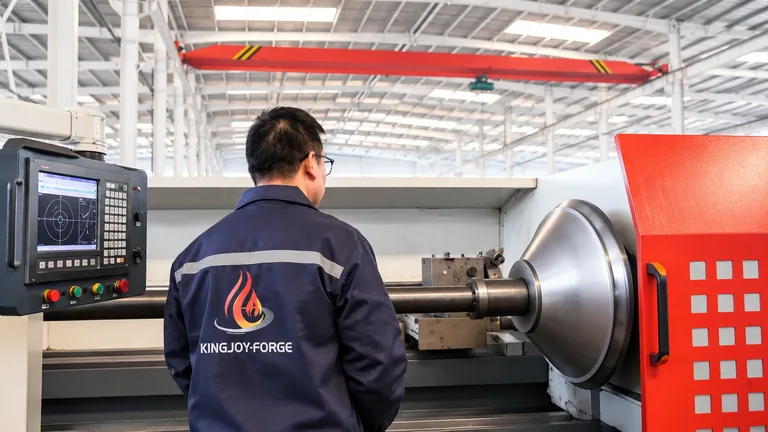 Operator at a metal spinning machine