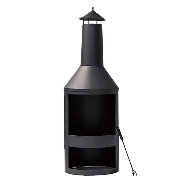 Steel Chimenea with Log Store