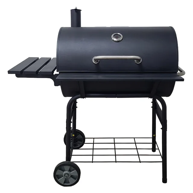 Charcoal BBQ Smoker Grill with Side Shelf